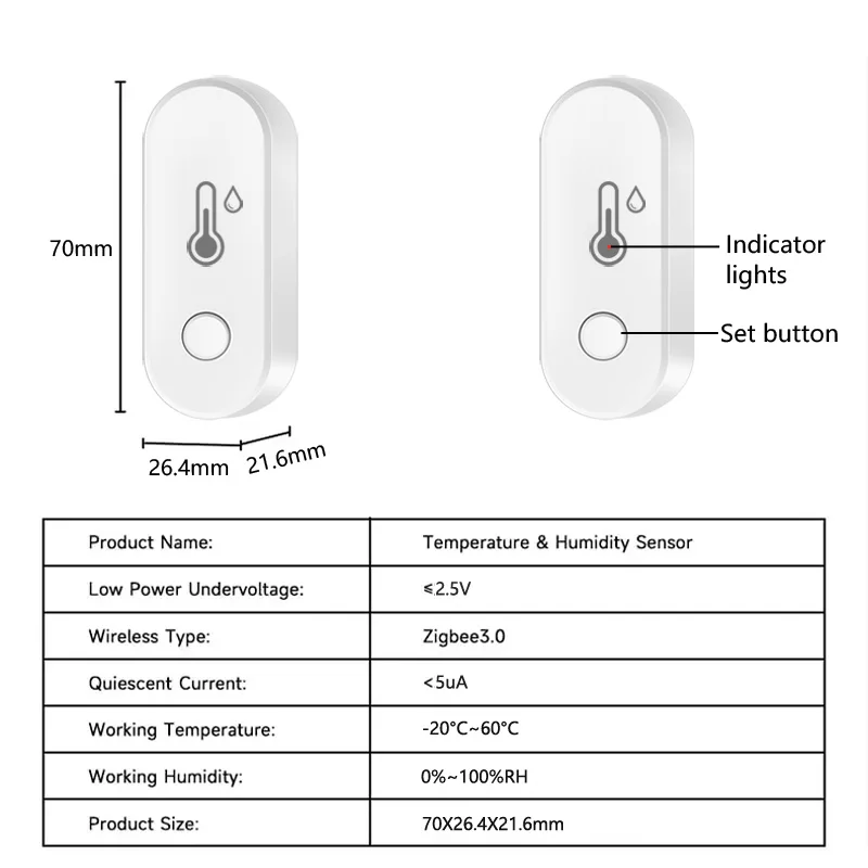 Zigbee Temperature and Humidity Sensor Works With Tuya Smart Life APP Remote Monitor Indoor Thermometer Hygrometer Alexa Google view 6