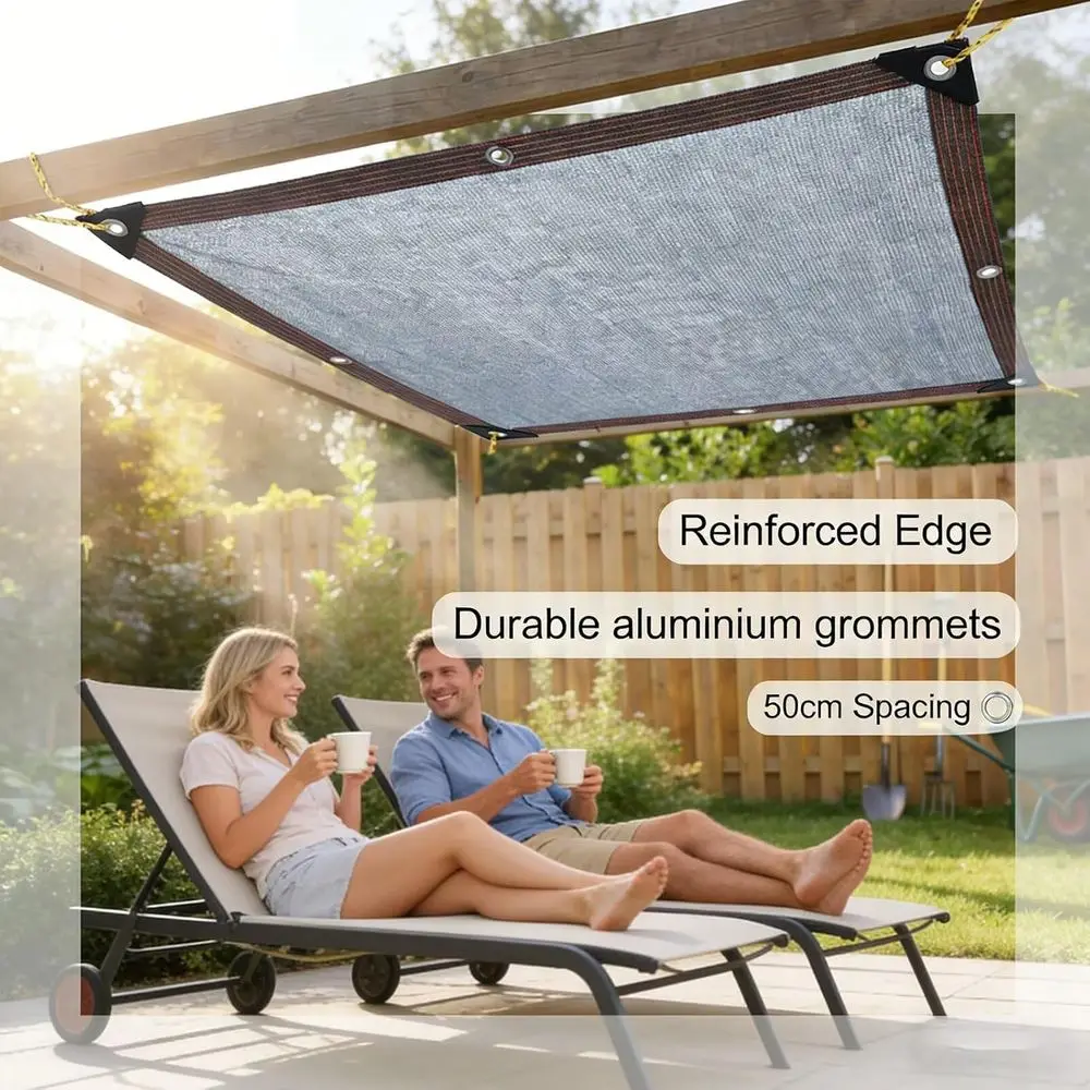 Graues Schattennetz Sonnenschutz- und Wärmeisolationsnetz, dichteres, dickeres und atmungsaktives Schattennetz für Dachterrassen und Außenbereiche. – Detail 8
