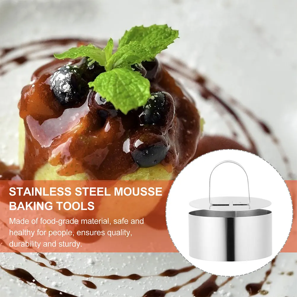

4Pcs BiscuitMolds StainlessSteel forBaking CakeMousse DoughCookie KitchenTools SafeNonstick Surface FlatEdges EasyCutting