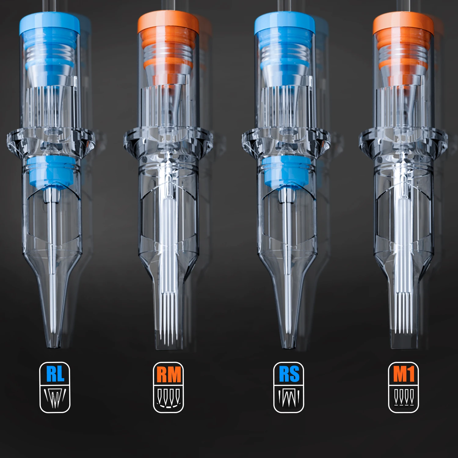 KVM Tattoo Cartridge Needles 10PCS Individual Package Sterile 304 Stainless steel Permanent Makeup transparent Tattoo Needles