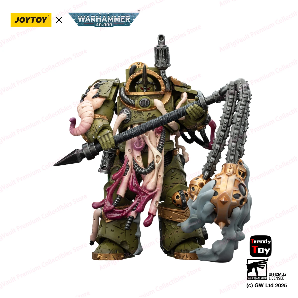 

【Pre-sale】JOYTOY Warhammer 40K Death Guard Blightlord Terminator 2 with Flail of Corruption 1/18 Action Figure Model Toy
