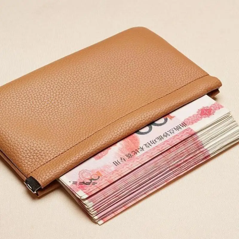 1pcs Self-closing Pu Leather Wallet Long Passport Driver's License ID Holder Headphone Data Cable Storage Cash Pouch Coin Purse