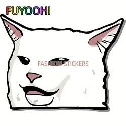 FUYOOHI Car Stickers Cute Cat Meme Vinyl Decal: Add Some Fun to Your Car, Laptop, or Window Decoration!