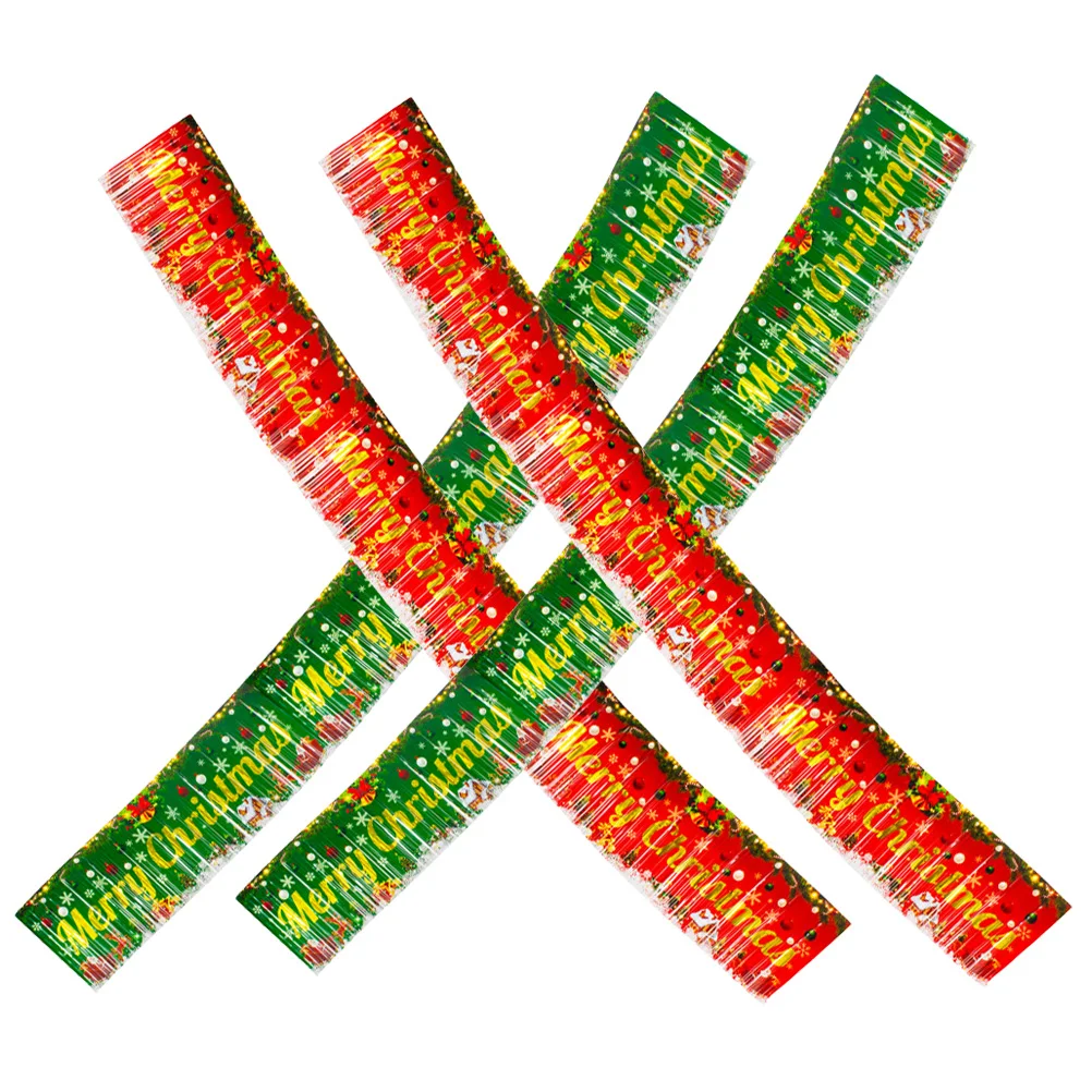 

4 Pcs Tassel Fringe Banner Christmas Green Red Hanging Decoration Party Backdrop Festive