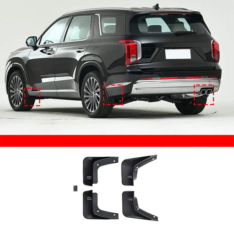 

For Hyundai Palisade 2019-2023 Without pedal Car Mud Flaps Guard Splash Mudflaps Mudguard Fender PP soft plastic Accessories