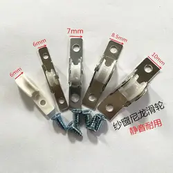 5.5/7/8.5/10mm Old-Fashioned Sliding Door Roller Cabinet Copper Caster Nylon wheel Pulley Runners For Wardrobe Furniture Hardwar