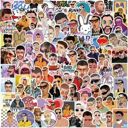 50/100PCS Singer Bad Bunny Stickers DIY Guitar Laptop Bicycle Motorcycle Car Skateboard Snowboard Laptop Luggage Toy Decal