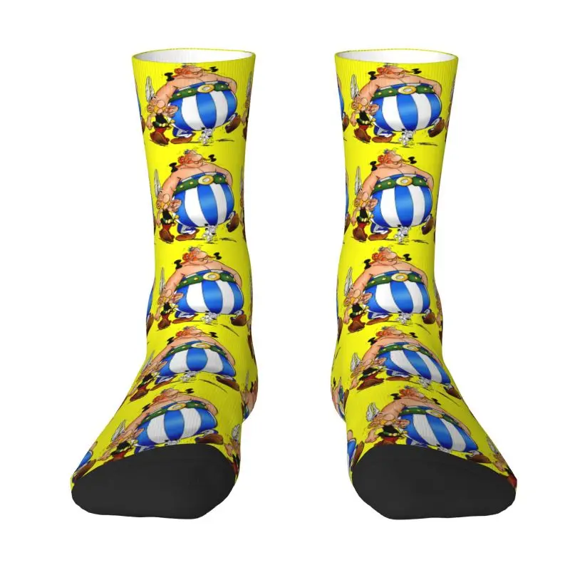 Custom Funny Print Anime Asterix Obelix Idefix Socks for Women Men Stretchy Summer Autumn Winter Crew Socks