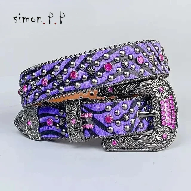 NOWISBB Punk Rhinestone Belts Luxury Strap Western Cowboy Diamonds Bling Belt Men Y2k Crystal Studded Cinto De Strass for Jeans