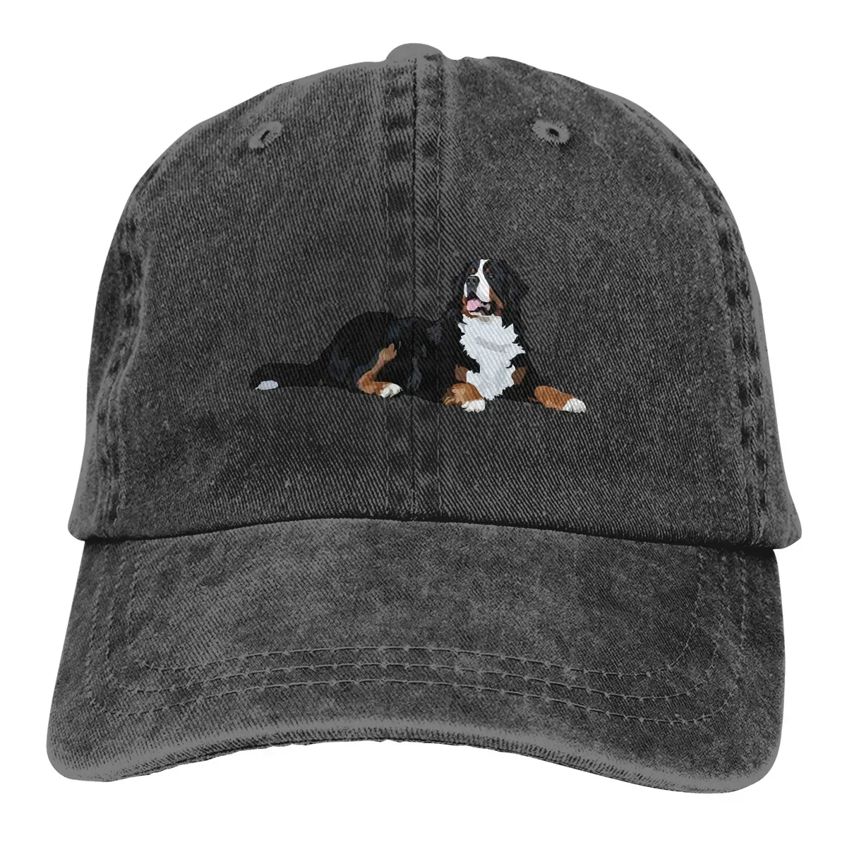 Bernese Mountain Dog Print Pattern Hat Adjustable Cowboy Cotton Baseball Cap