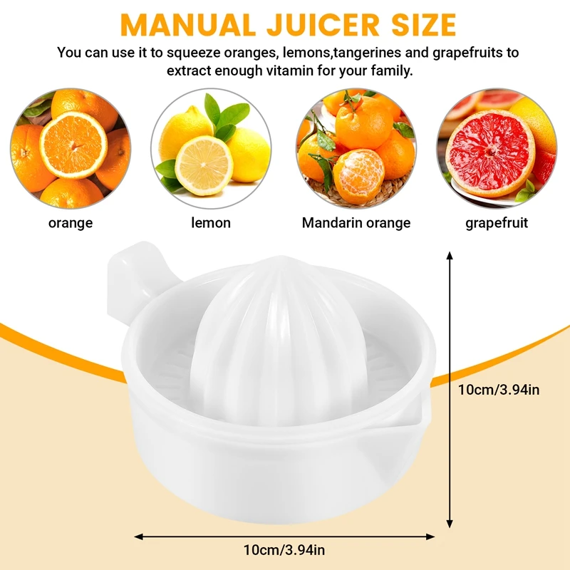 Manual Lemon Squeezer, Orange Juice Squeezer, Citrus Orange Manual Hand Juicer Lid Rotation Press Anti-Slip Reamer