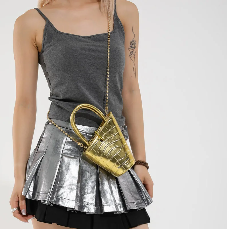 

Leopard Print Mini Chain Bag for Women Fashion Small Crossbody Bag Luxury Designer Small Golden Bucket Bags Lady Shoulder bolsa