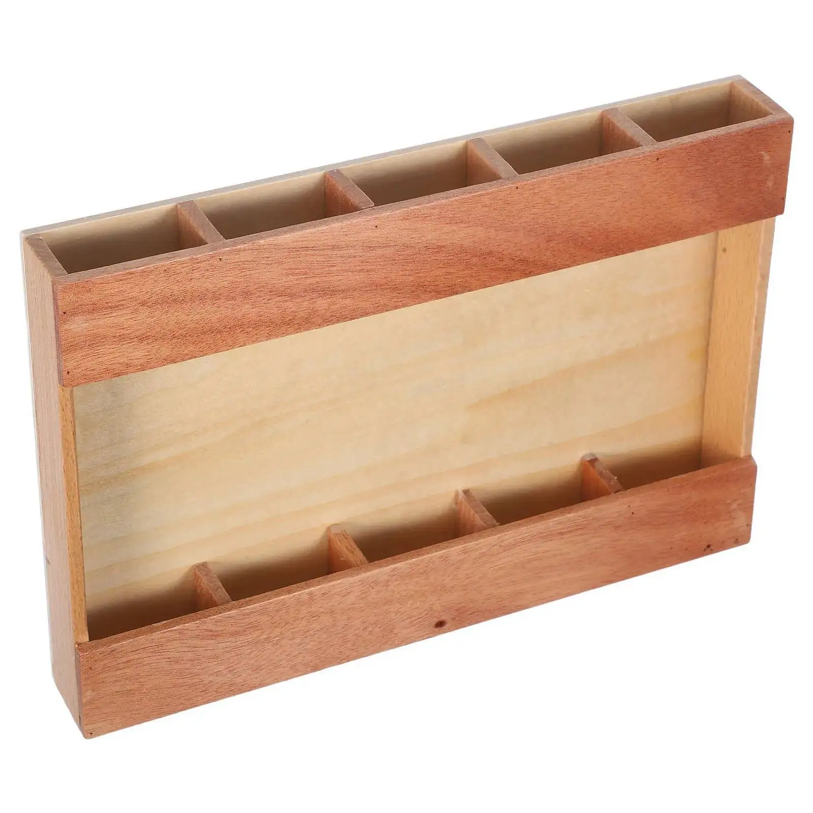 

Straw Holder Wood Natural Finish Multi-Function Storage Container Kitchen Counter Countertop Organizer