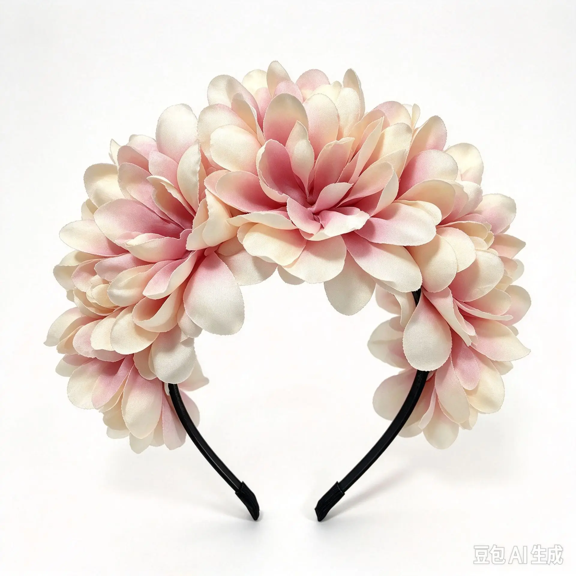 Large Flower Headband Women Floral Crown Simulation Silk Flower Hair Hoop for Wedding Travel Party Photo Props