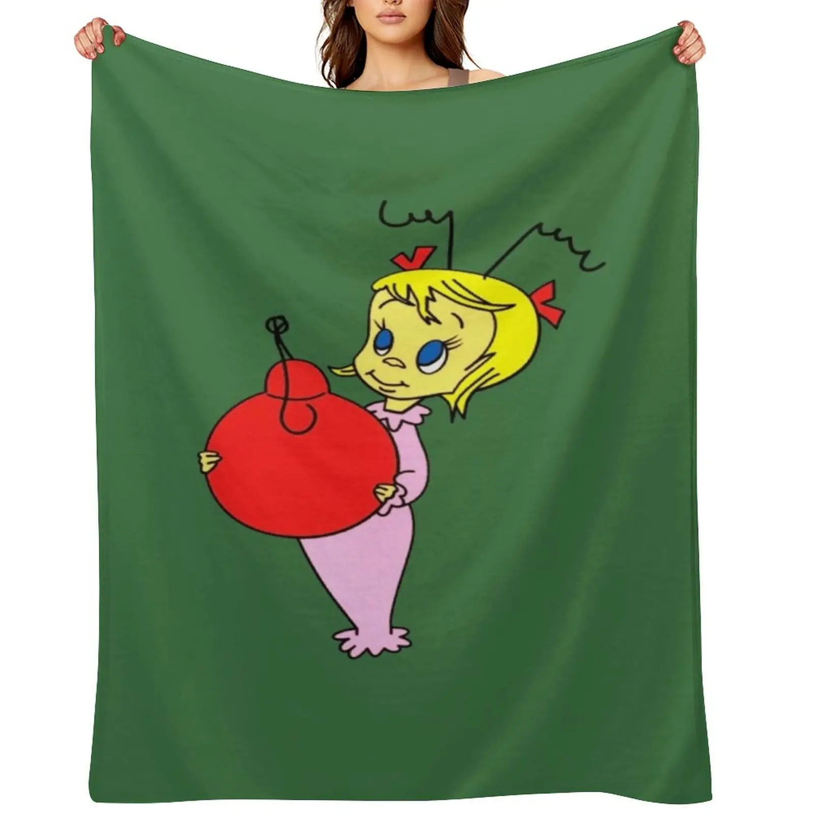 

Cindy Lou Who Throw Blanket Flannel Fabric wednesday Thins Fashion Sofas Blankets