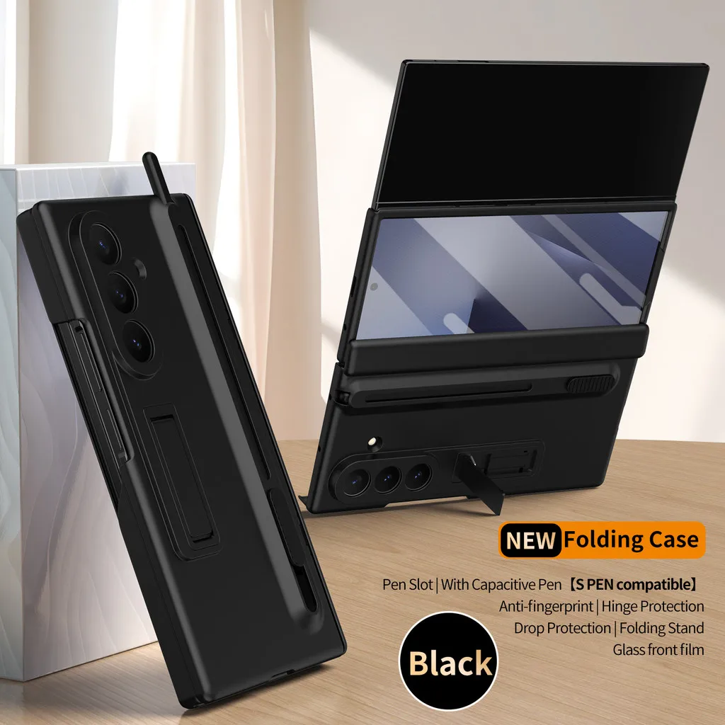 

Folding Case For Samsung Galaxy Z TriFold ZTriFold Fold 7 6 5 4 3 5G Magnetic Hinge With Colorful Pen Slot Tempered Film Cover