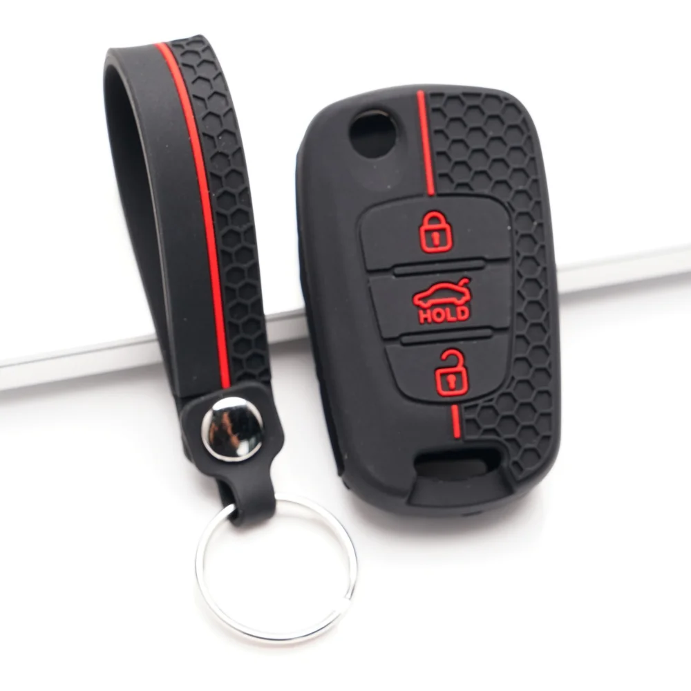 For Hyundai I10 I20 Ix20 I30 Ix35 Kia Ceed Soul Sportage Venga Remote Flip Key Fob Case Cover With Keychain Durable - view 6