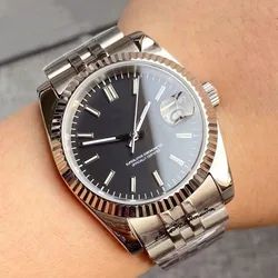 36mm 39mm Sunburst Black Pink Blue Red Dial Luminous Diving NH35 Automatic Men Watch Steel Strap Sapphire Glass
