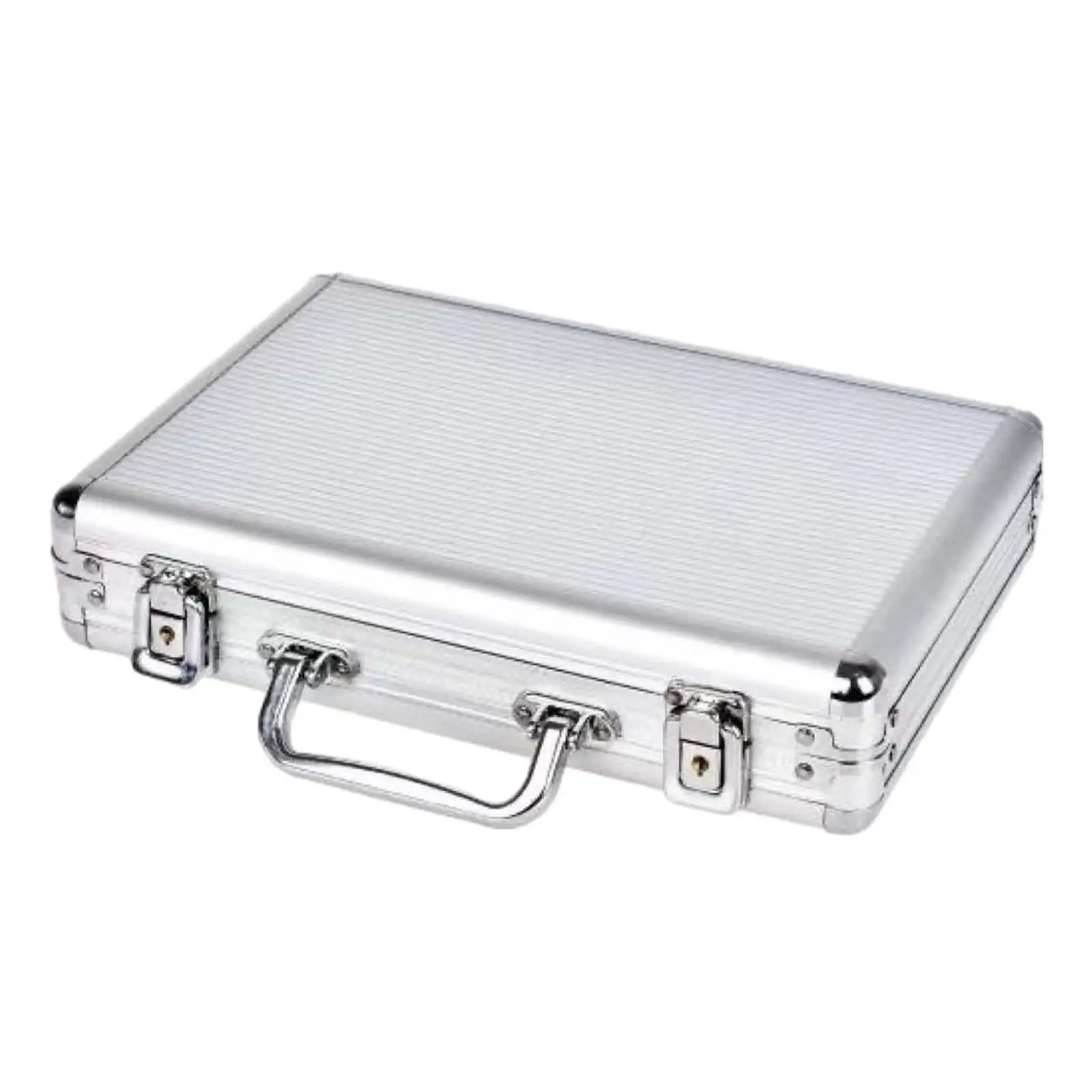 Chip Case with Handle Cards Box Aluminum Alloy Lockable Playing Games Empty