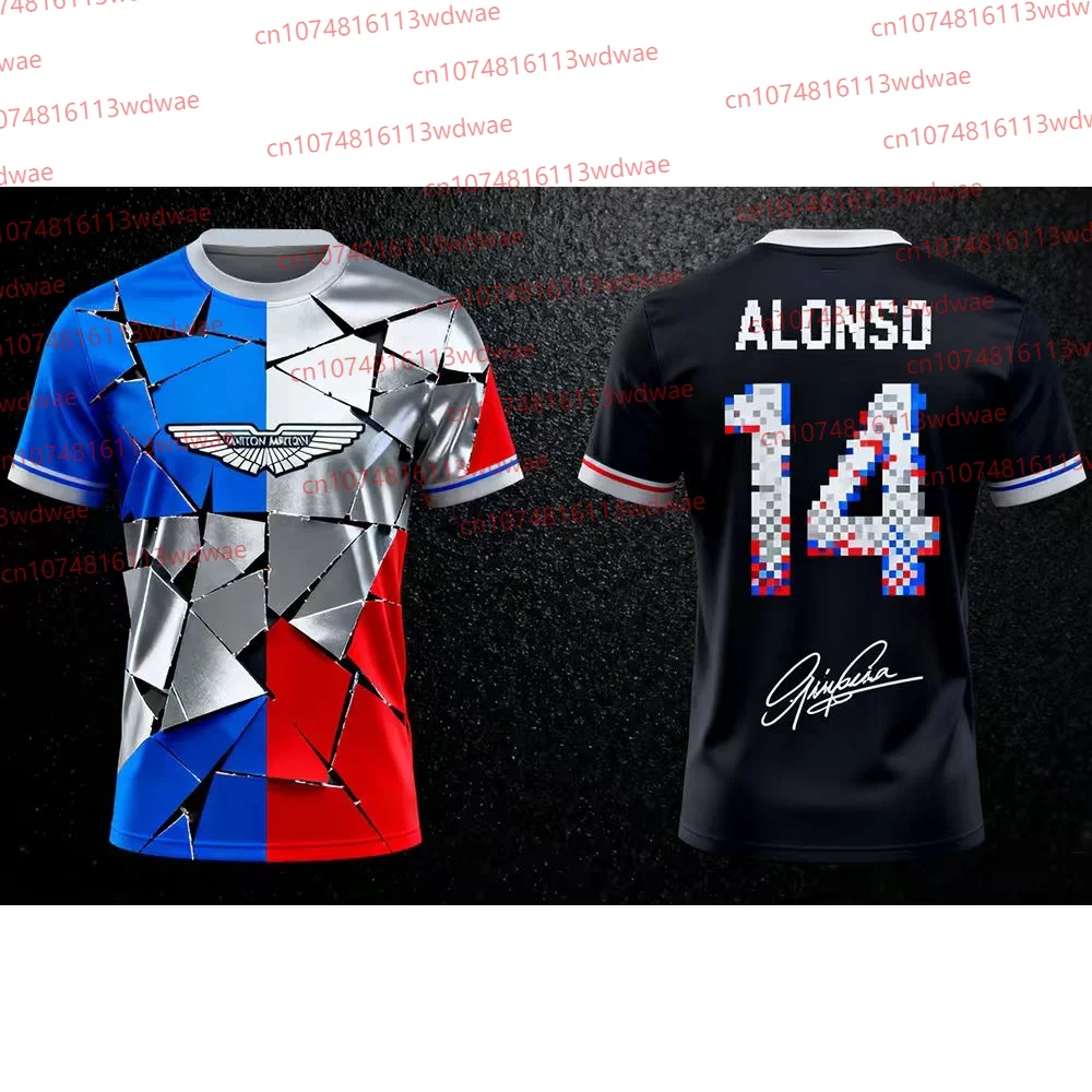 

2025 Aston Martin T-shirt Fernando Alonso 14 Tshirt Quick-drying Short-sleeved Sportswear Fans Spanish Racers Racing Suit