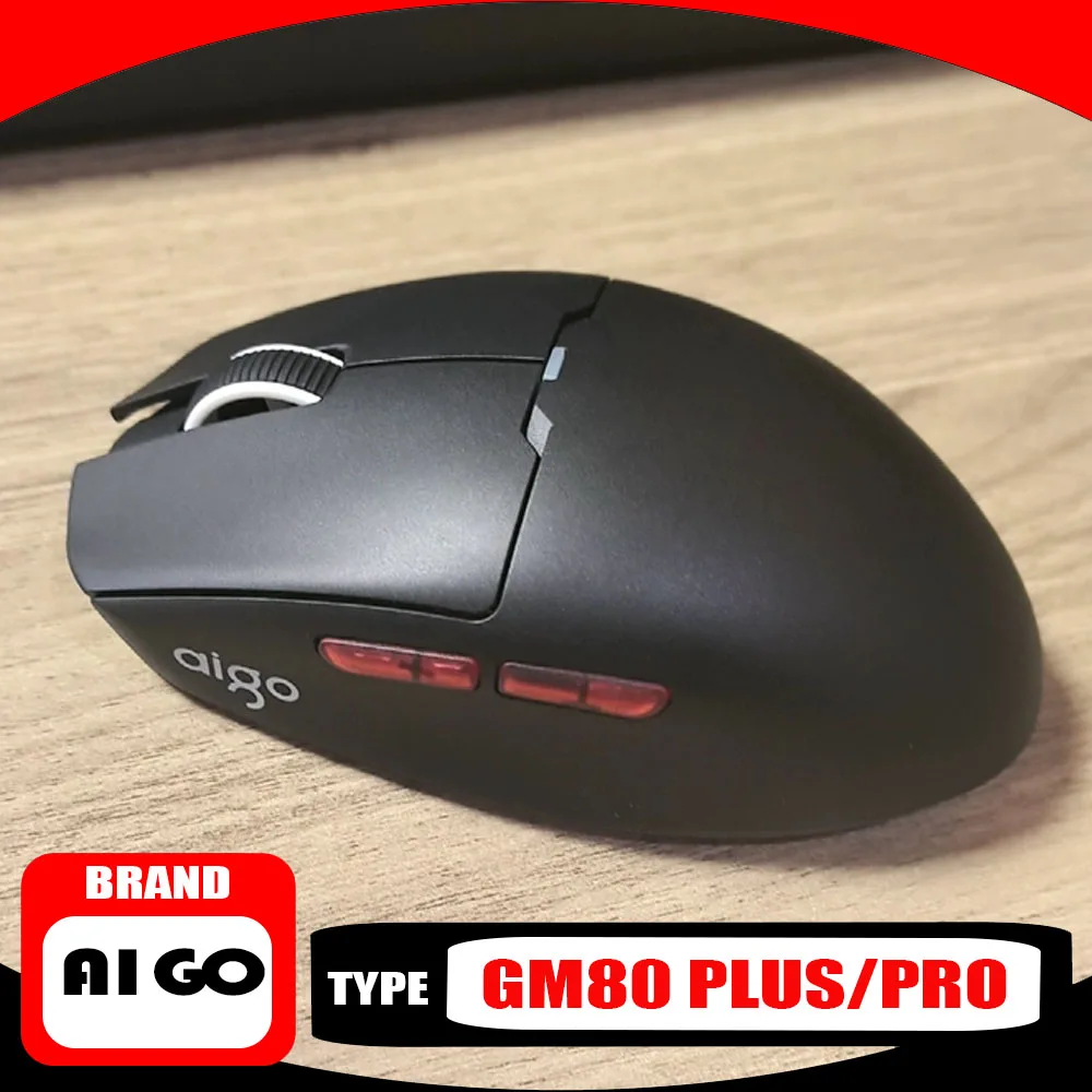 Беспроводная мышь Aigo GM80 PRO PLUS Bluetooth PAW3311/PAW3395, легкая, 1000 Гц, проводная, три режима подключения, для киберспорта и игр