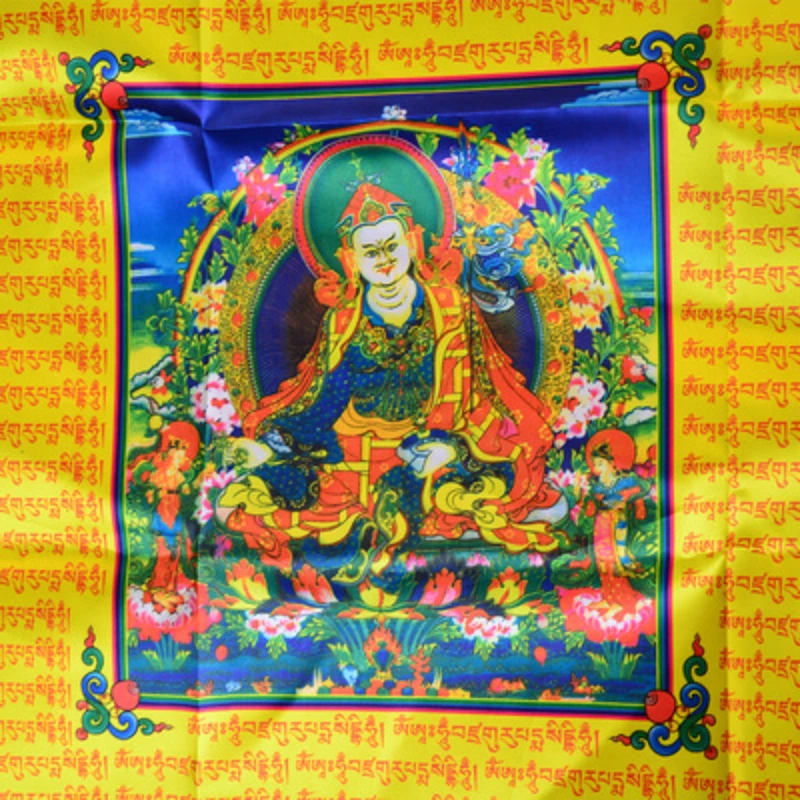 Tela de seda tibetana colgante Vertical colorida, bandera de viento/caballo, bandera Vertical, corazón, longevidad, Buda, Dios amarillo de la riqueza