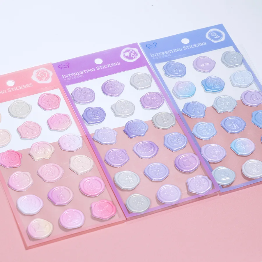 

1080pcs/60packs Vintage Stamp Sticker Kawaii Packaging Sealing Stickers Aesthetic Cute Stickers Scrapbooking Stationary Bulk