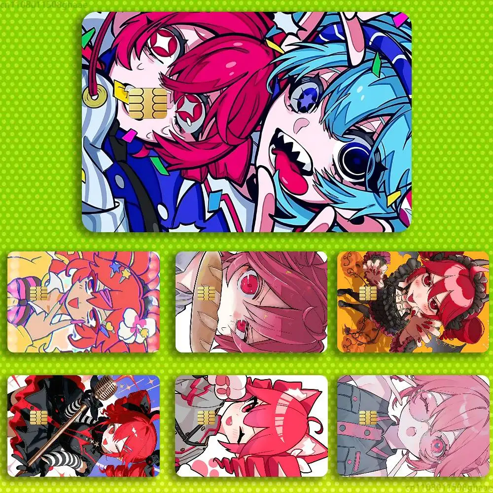 Virtual Singer K-Kasane Teto Sticker Film Tape Skin for Credit Card Debit Card Cartoon Waterproof Stickers Small Chip