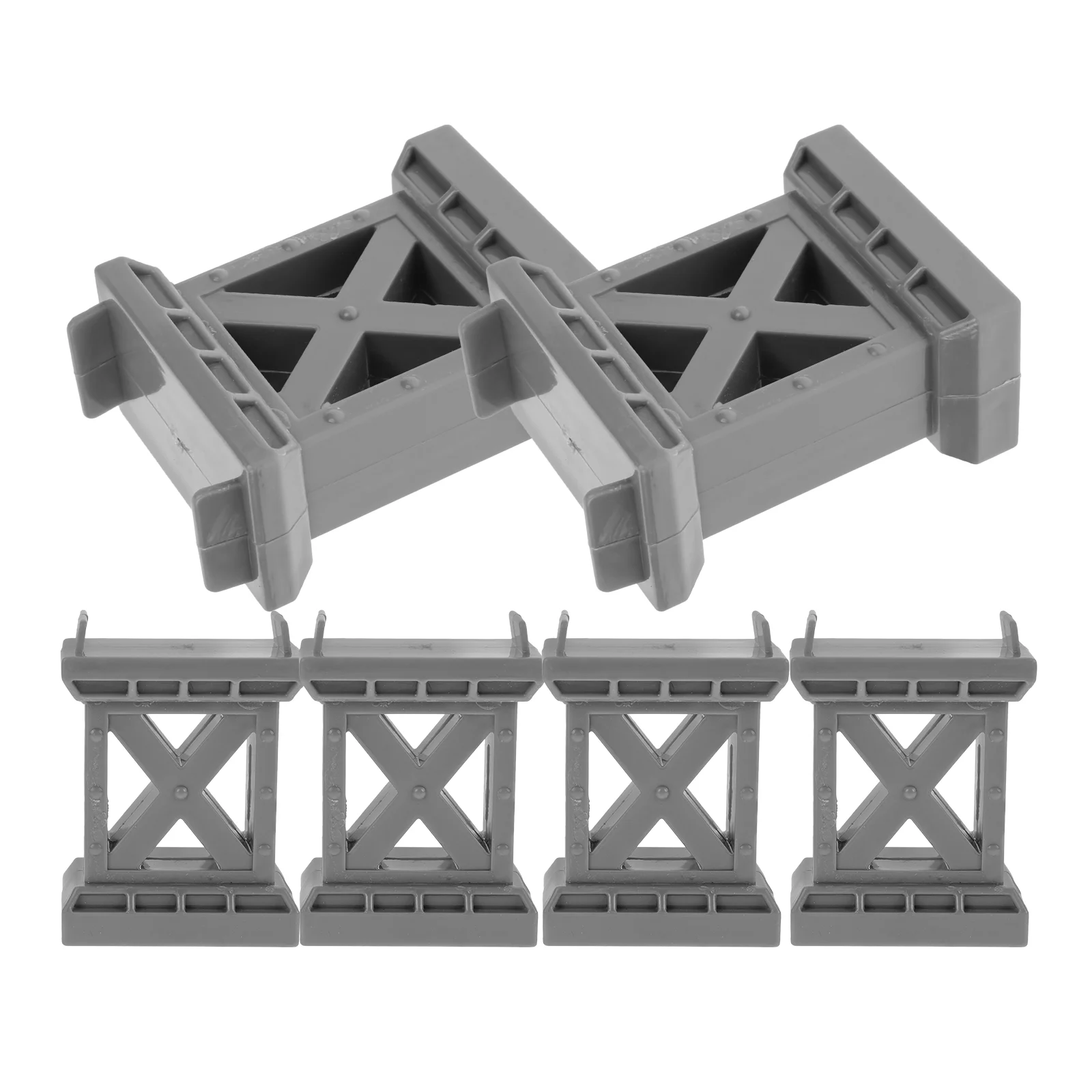 6 Pcs Train Pier Track Support Risers Wooden Bridge Supports Accessories Child Toy Electronic