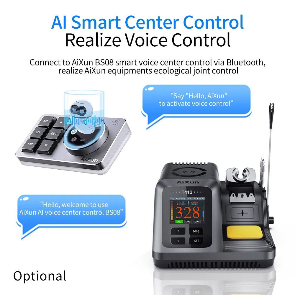 AIXUN T413 200W integrated intelligent precision soldering station compatible T210/T245/T225 handle For Precision Welding Repair