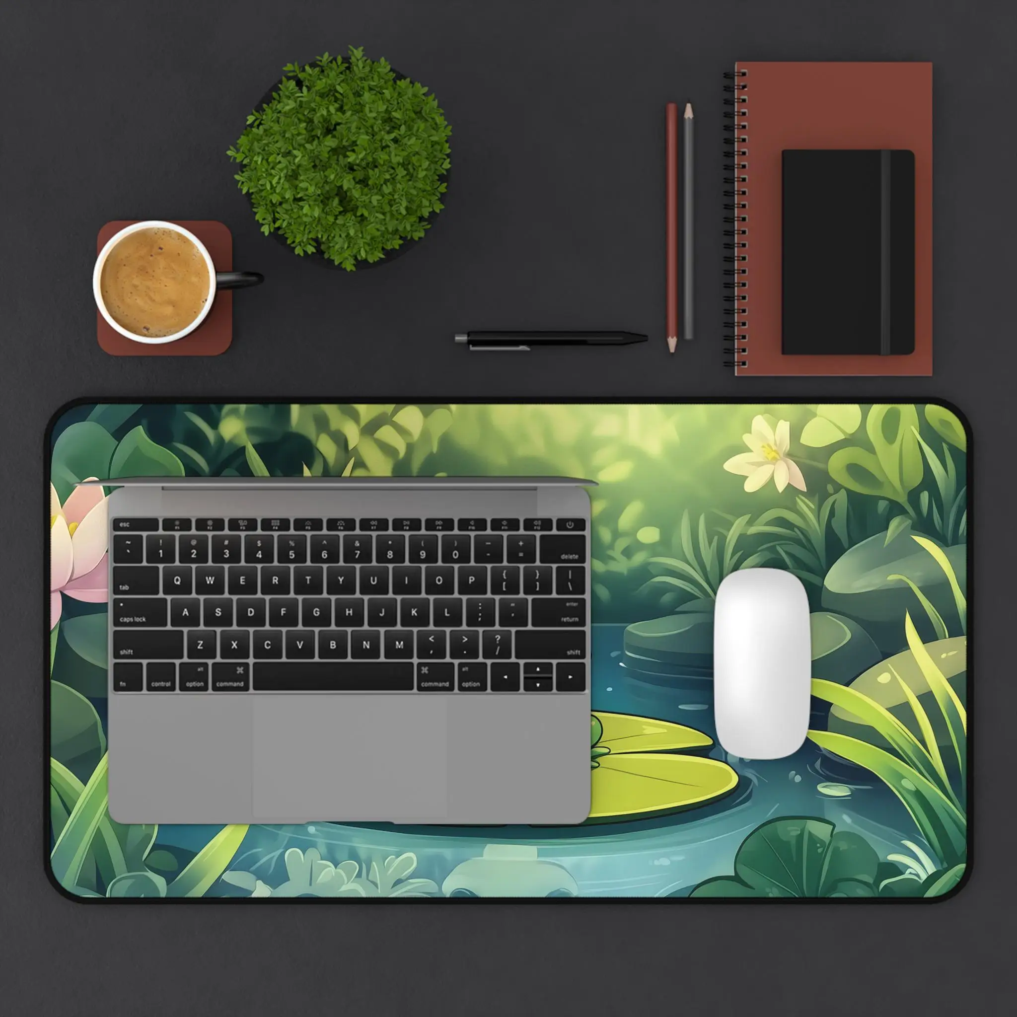 Cute Frog Pattern Desk Mats, Non-slip and Waterproof Gaming Mouse Pads, Office Decor Desk Mat, Perfect Gift for Friends