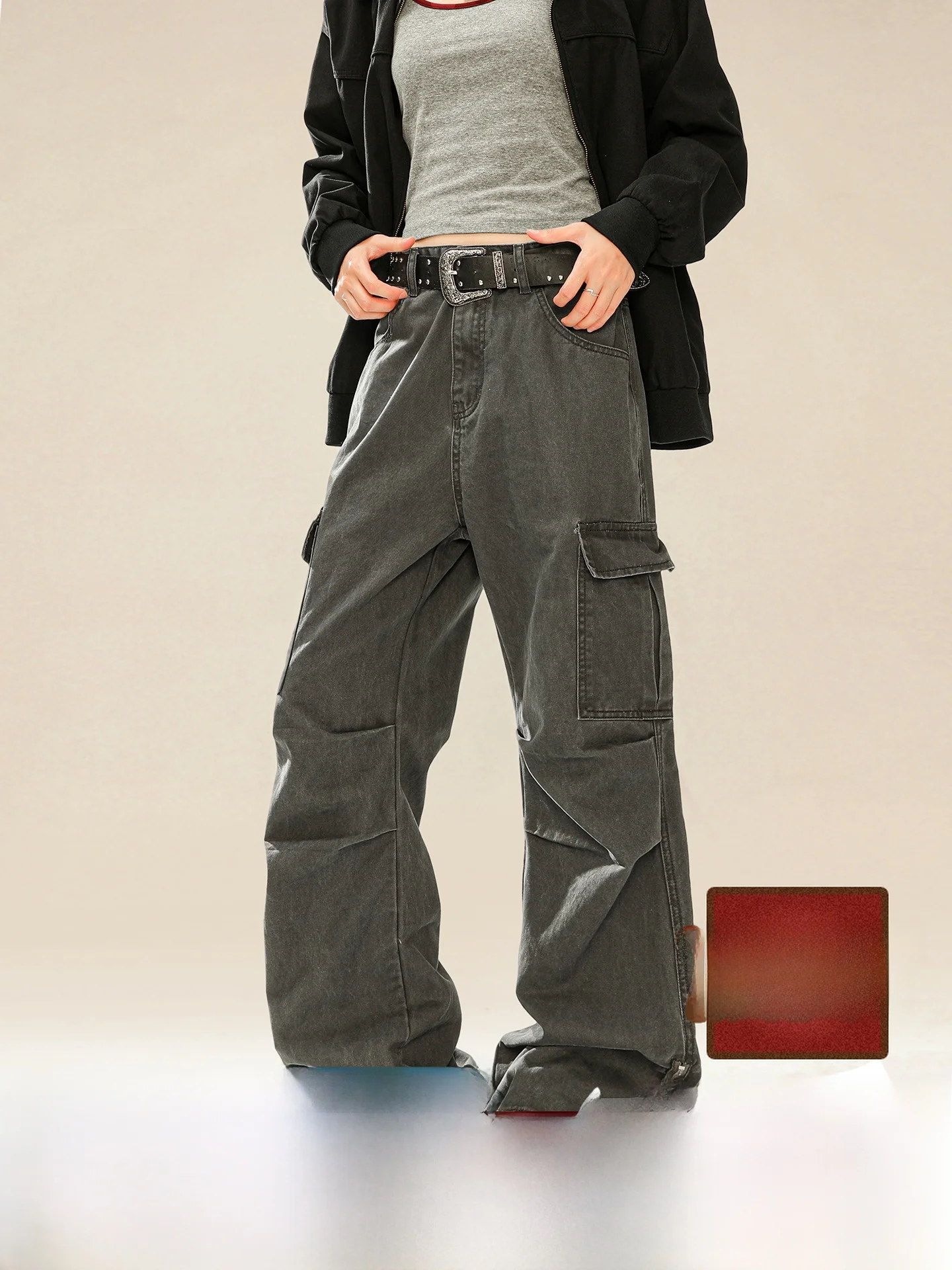 

MANYSTON Американские уличные мужские хлопковые рабочие брюки с завязками, свободные прямые повседневные длинные брюки, осень-весна, модный бренд