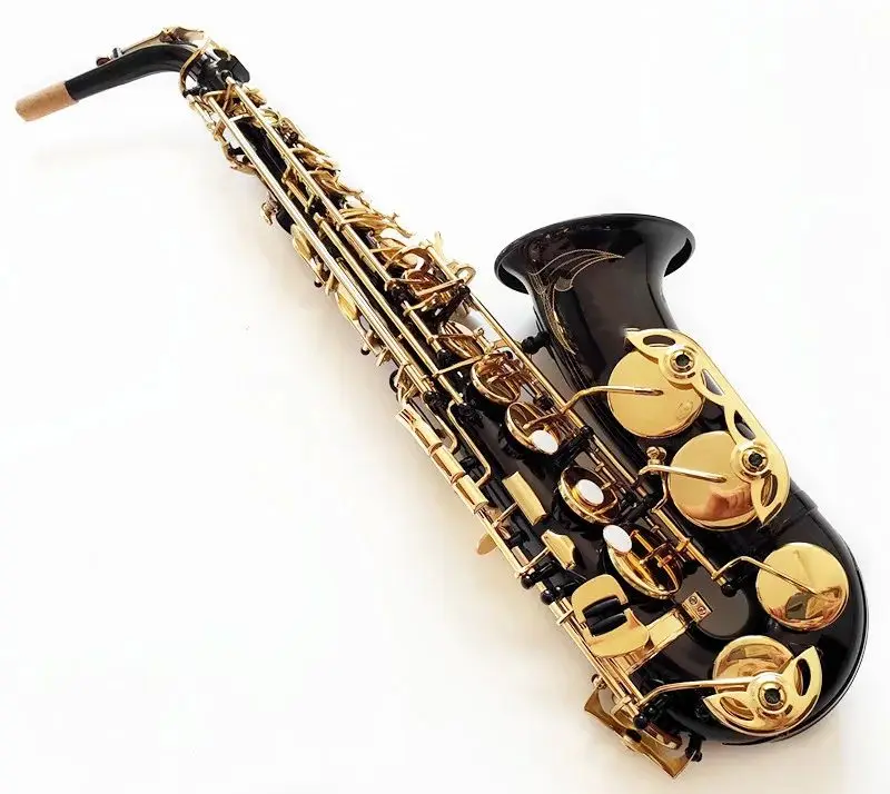 

Black Gold Alto saxophone E flat musical instruments Gold key played super professional grade