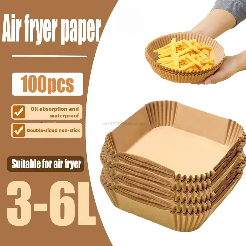 Air Fryer Paper Oven Paper Disposable Send Brush Non-Stick Airfryer Baking Papers Liners Parchment Paper for Baking Microwave