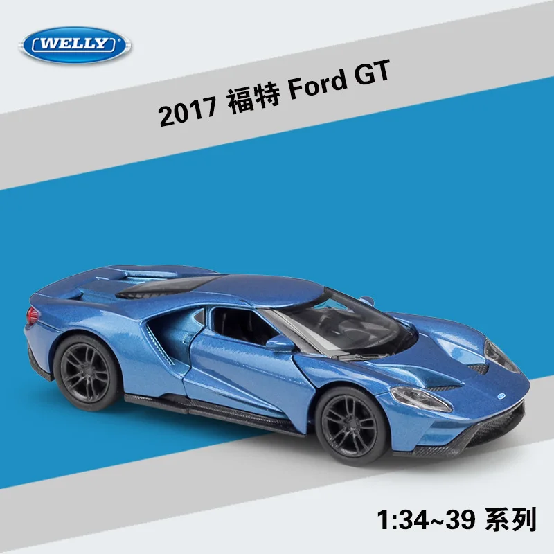 

WELLY 1:36 2017 Ford GT Toy Diecast Vehcle Model Sport Pull Back Car Educational Collection Gift For Children BD55