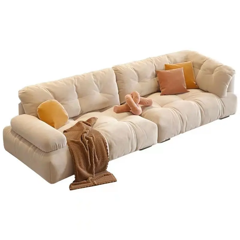 

Modern Minimalist Small Unit Living Room Cloud Modular Ground Velvet Sofa