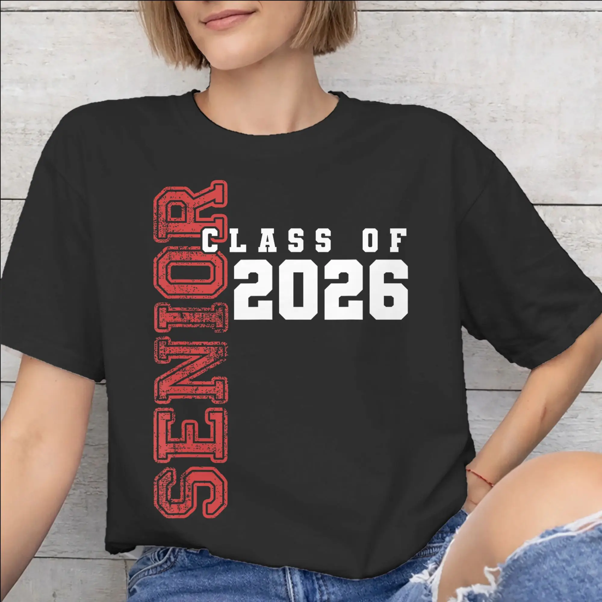 Men Women Graphic Printed Class of 2026 Senior Graduation  Tee T Shirt Pure Cotton  T-shirts Clothing