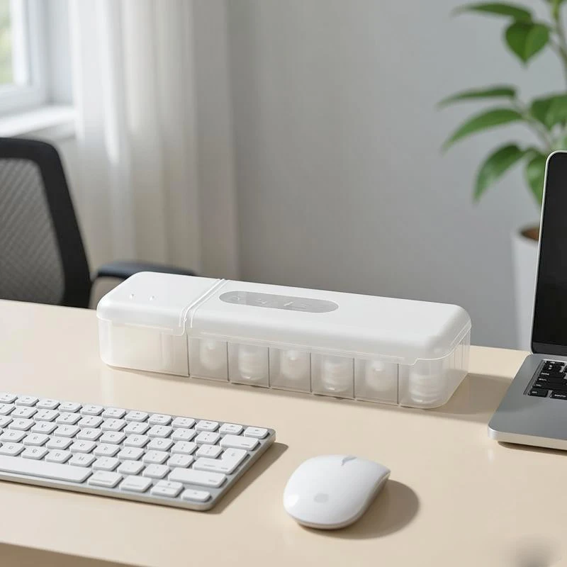 

With 7 Compartments Organizer Charger Cord Storage Box Data Cable Storage Case Reusable Cable Storage Box For Home Travel