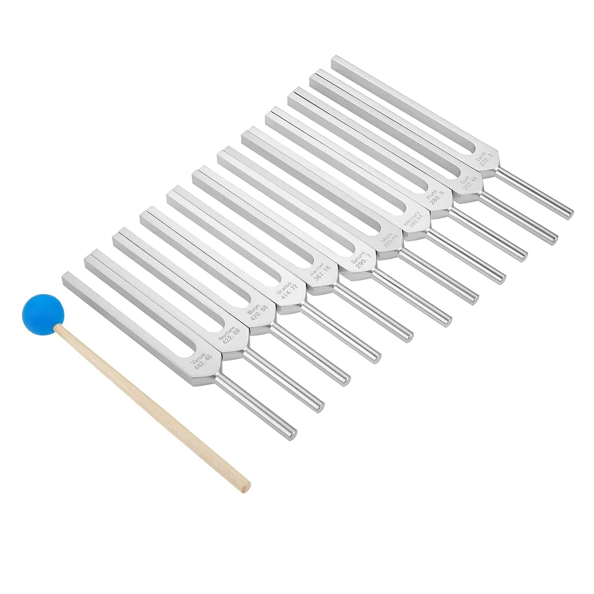 Tuning Fork Set, 11 Tuning Forks for Healing, Sound Therapy, with Silicone Hammer Cleaning Cloth and Bag