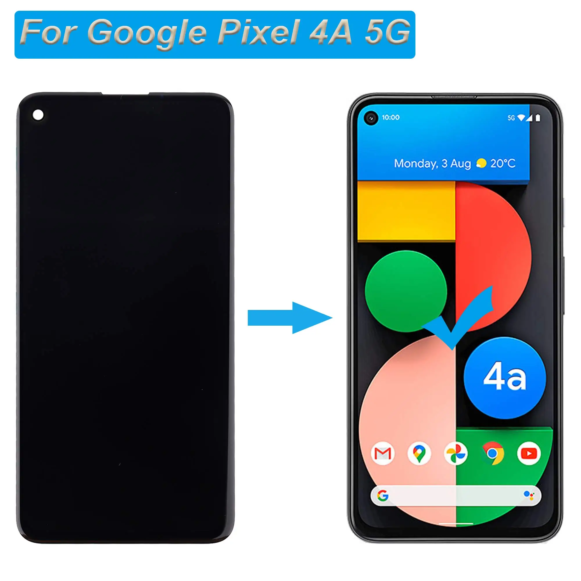 AMOLED Replacement For Google Pixel 4A 4G Display LCD Screen For Google Pixel 4A 5G Display LCD Screen Touch Digitizer Assembly