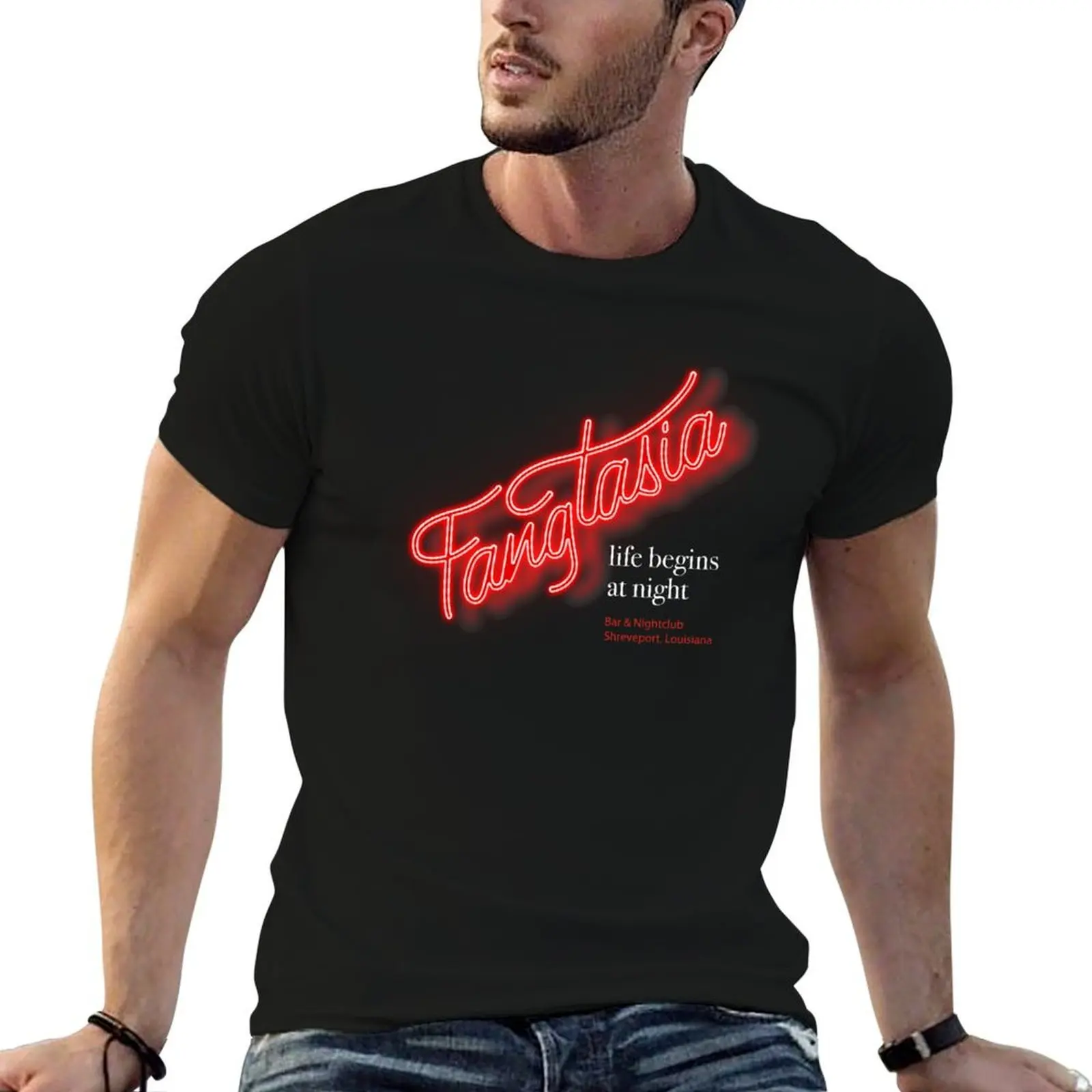 Fangtasia Nightclub Merch (True Blood) T-Shirt Basic All Season Solid T-Shirt