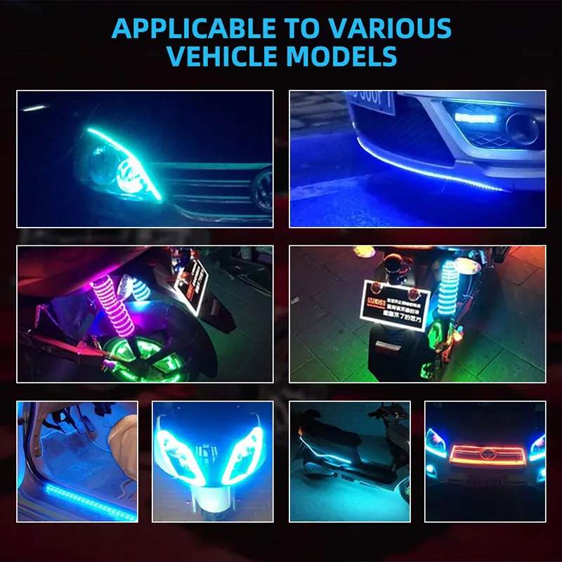 

1 PCS 90CM Car Ambient Decorative LED Strip Light Auto DRL Styling Flexible Lights Waterproof Flexible Motorcycle Bicycle White