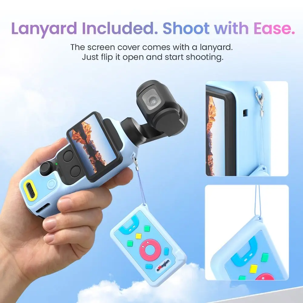 Silicone Protective Case Colorful Anti-Scratch Screen Lens Proetctor Shockproof Full Coverage Skin Cover for DJI Osmo Pocket 4