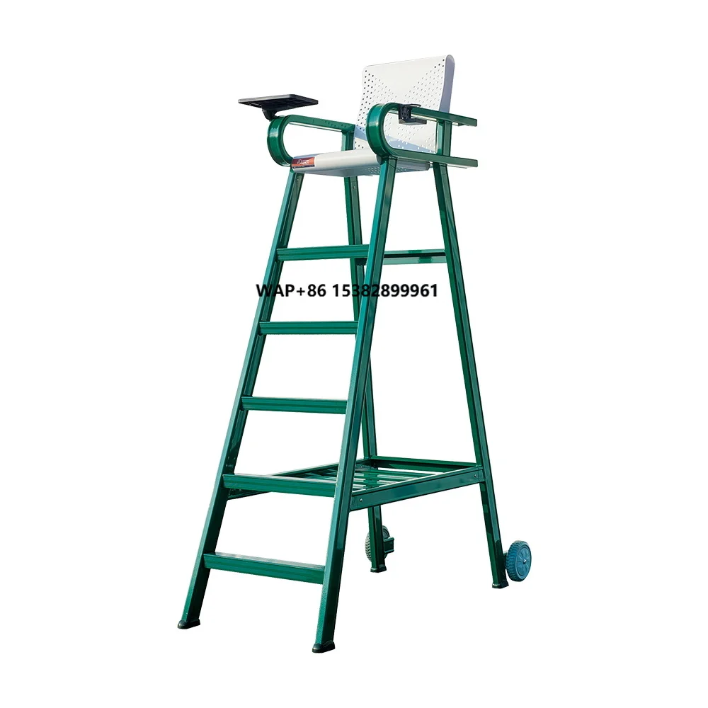 

Высокая платформа-кресло для судей на открытых теннисных кортах, алюминиевая рама, спортивное оборудование с колесами