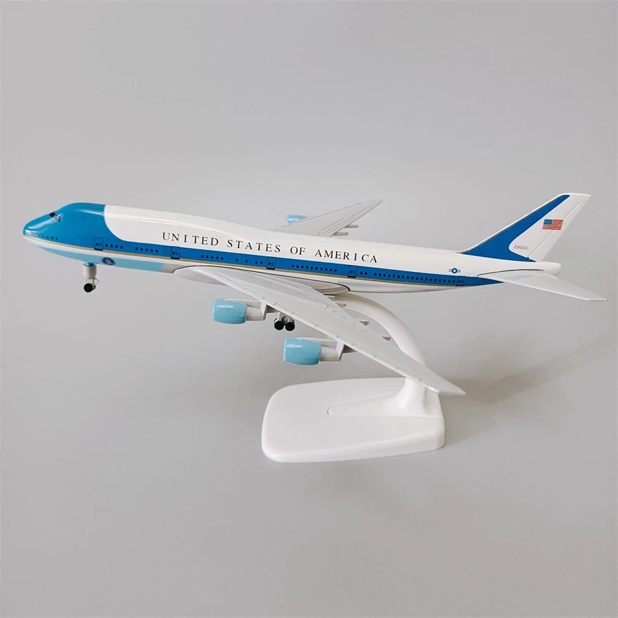 B747 Toy Metal Replica 20cm 1:400 Scale Metal Aircraft Airliner Model Air Force One Alloy Material Aviation Simulation Gift