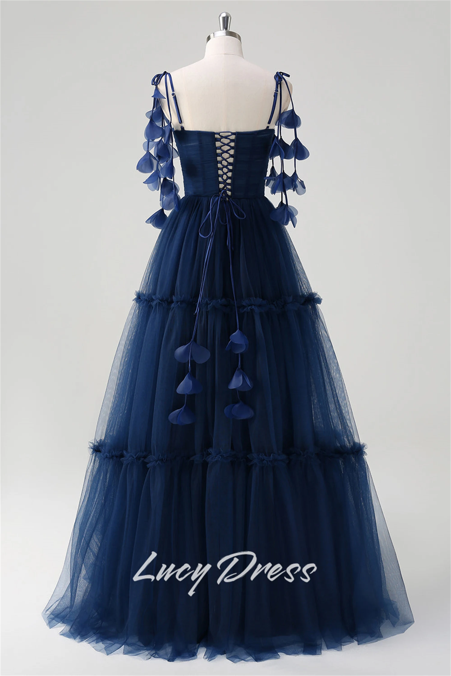 Lucy Aangepaste avondjurk Elegante bruiloftsjurken Galajurken Blauwe jurk Afstudeerjurk Jurken voor speciale evenementen