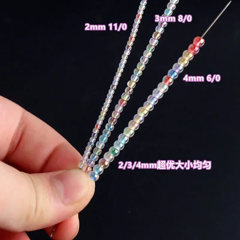 2/3/4mm uniforma AB dovnitř barvené barvivo sklo seedbeads český kolo spacer korále pro DIY šperků náramek vytváření příslušenství