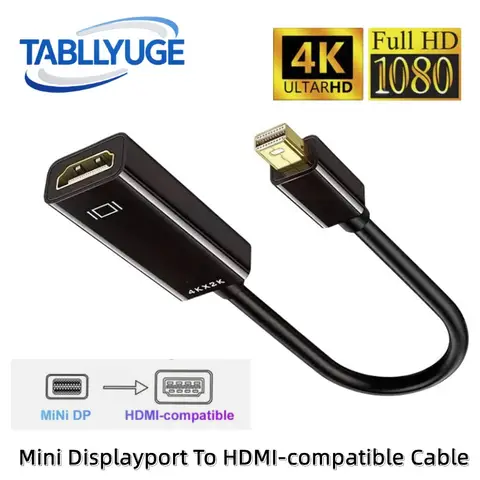 Mini DP To HDMI-compatible Adapter Cable 4K/1080P Mini DP Male to HDMI-compatible Female Converter for Apple MacBook Air Pro