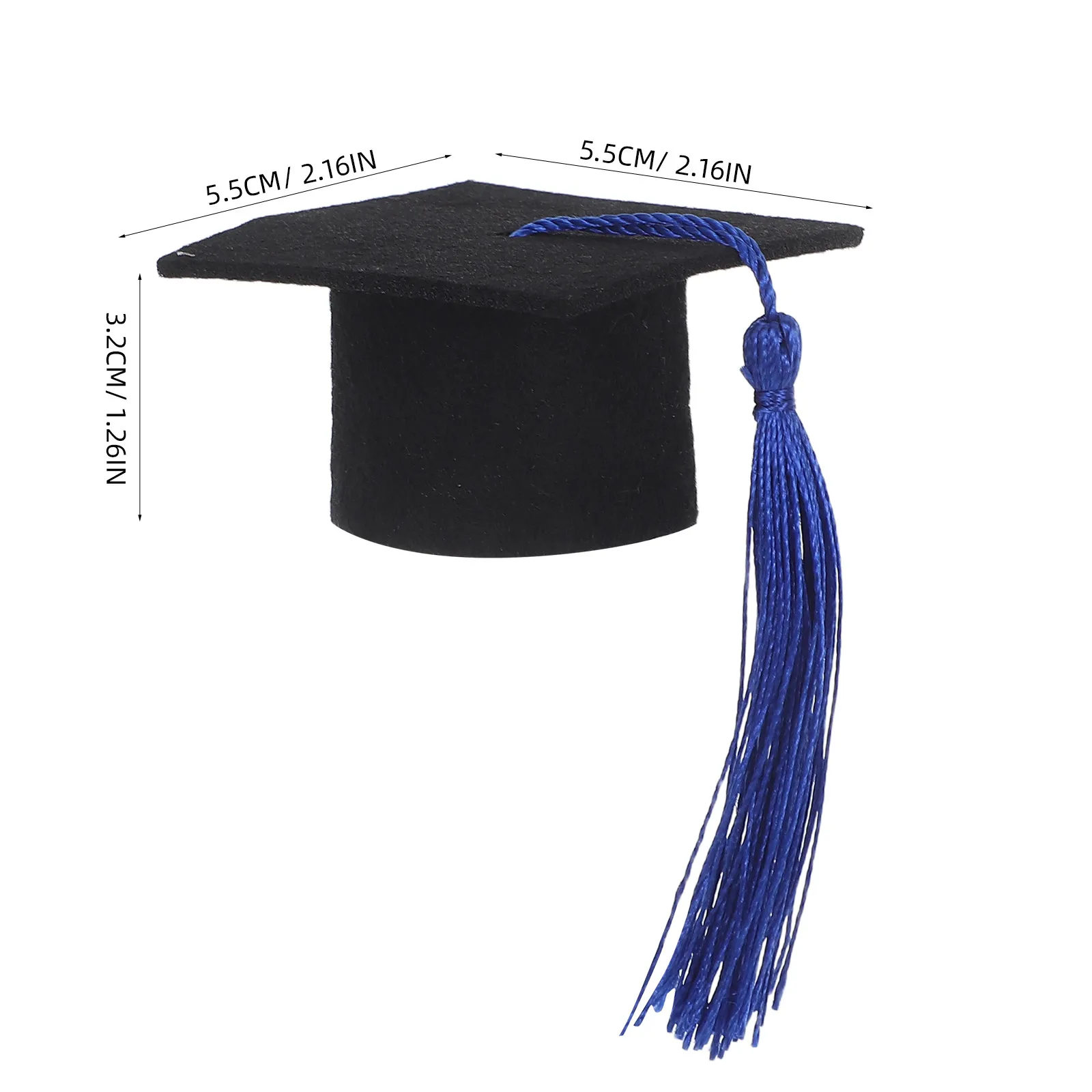 6Pcs Doctoral Cover Mini Graduation Cap Wine Bottle Decoration Festive Tassel Ornament for Holiday Party Romantic Atmosphere