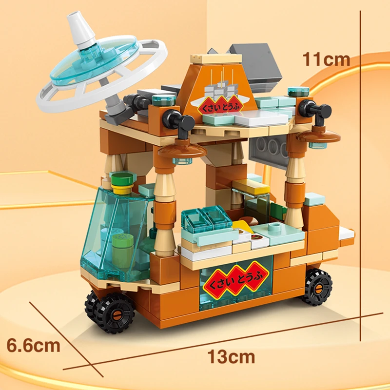 DIY Architecture Ice Cream Car Store Street View Food Building Blocks Kit Girls Bricks Classic Movie Model Kid Toys For Children